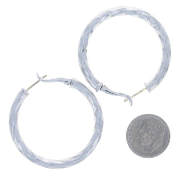 David Yurman Cable Edge Hoop Earrings - Sterling Silver 925 Yellow Gold 14k - Picture 4 of 6